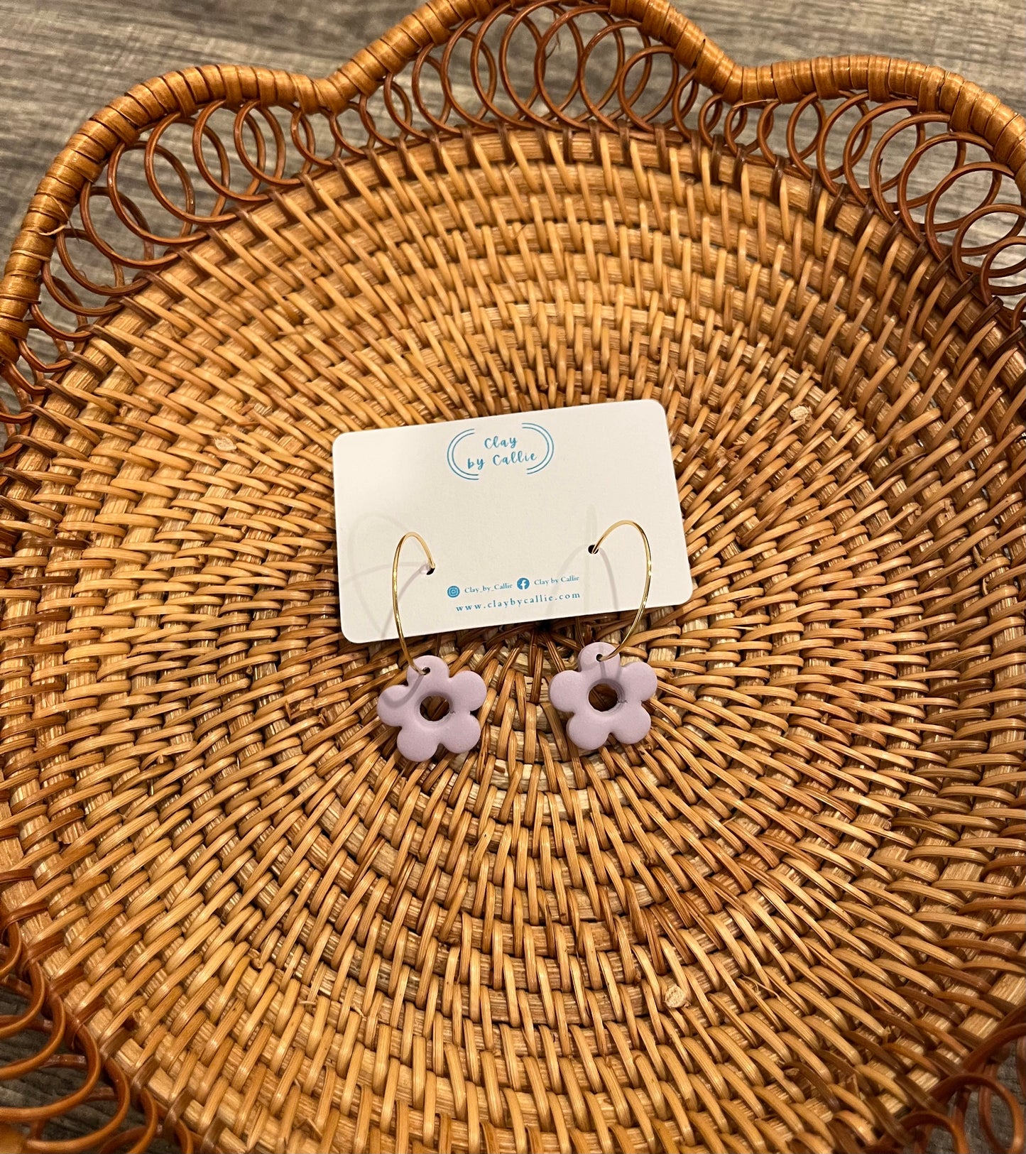 Flower hoops purple