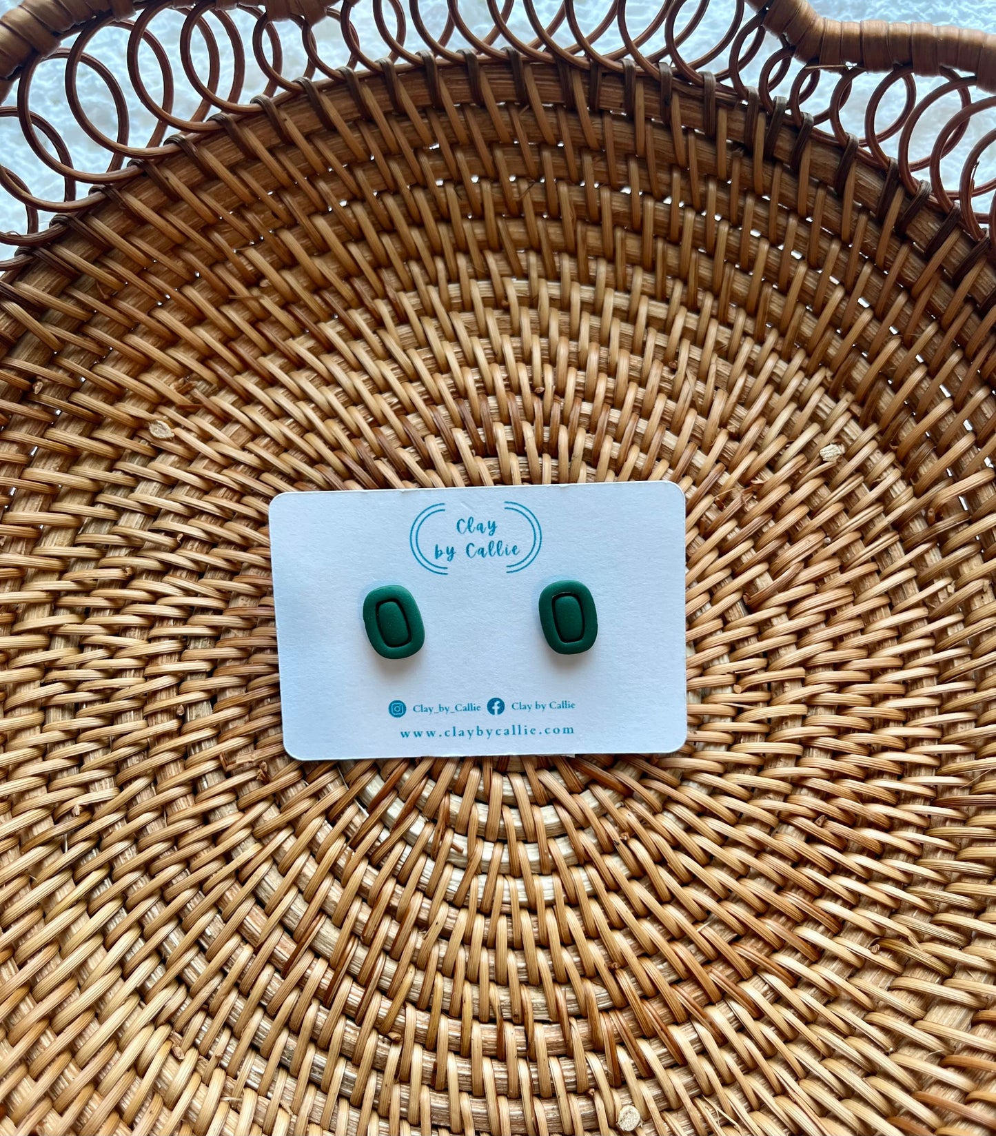 ** Green printed studs