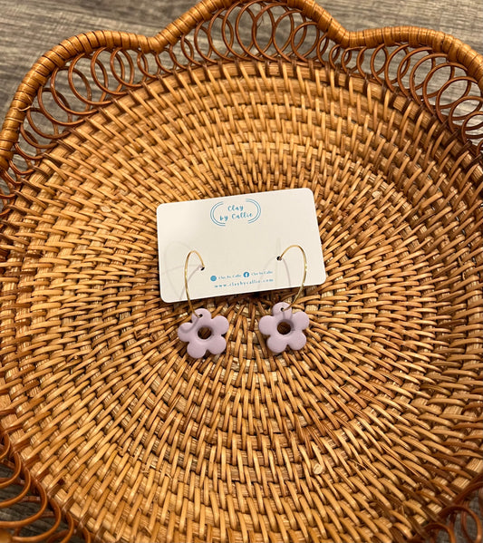 Flower hoops purple