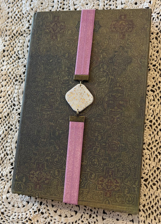 Dusty rose/ivory gold bookmark