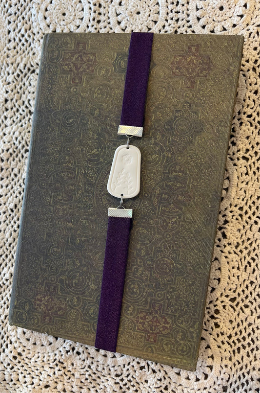 Purple white flower bookmark