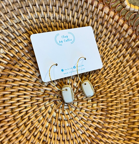 Ivory and gold hoops