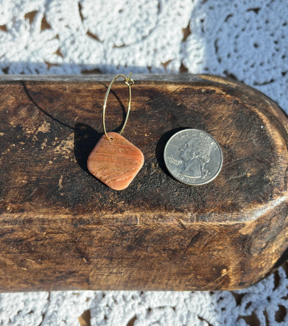 Copper and gold square hoops