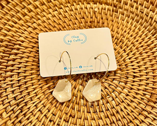 Abstract white quartz hoops